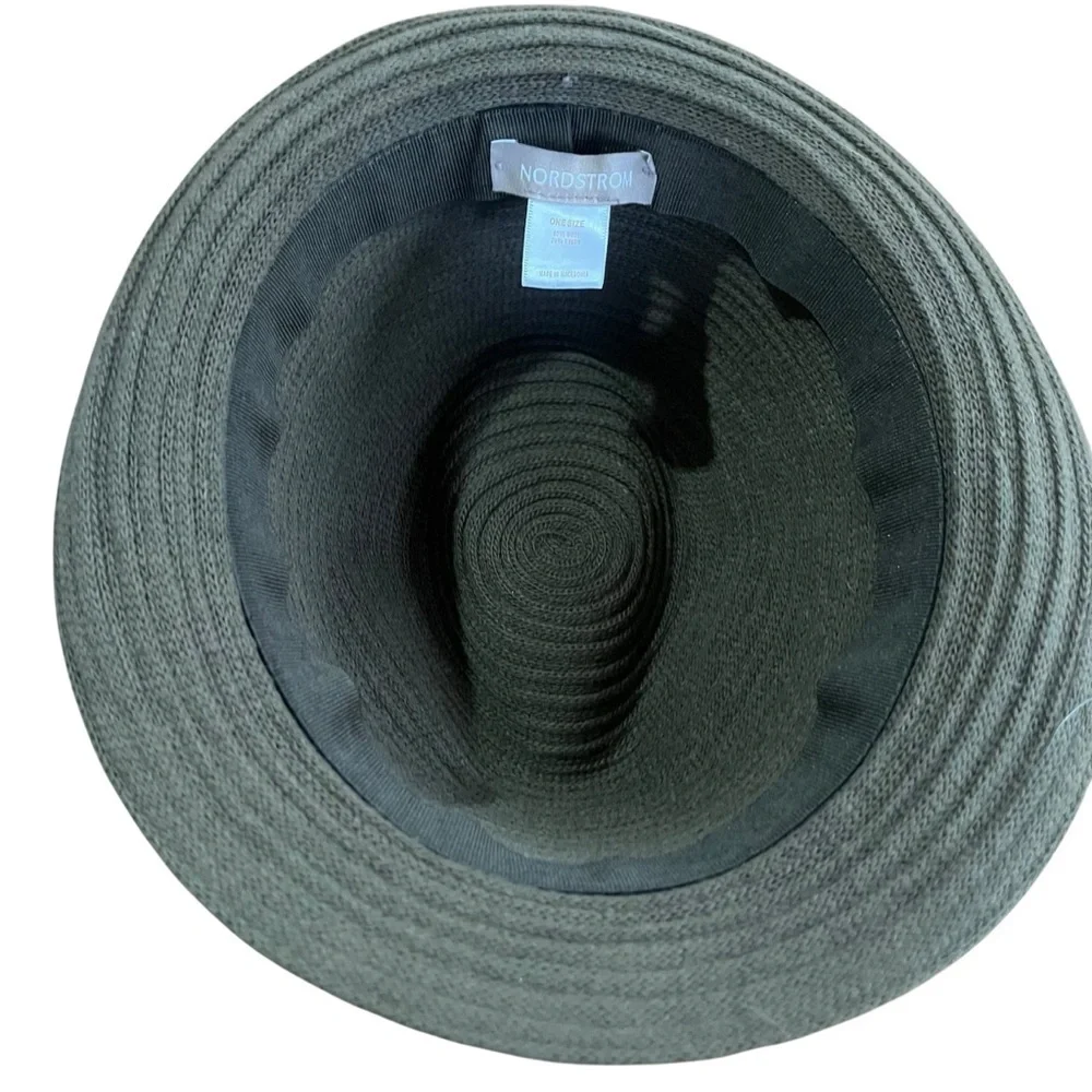 Nordstroms Olive Green Multicolor Wool Fedora Hat Leather Clasp✨Like New✨SZ OS